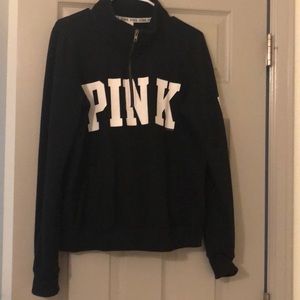 VS pink black quarter zip hoodie